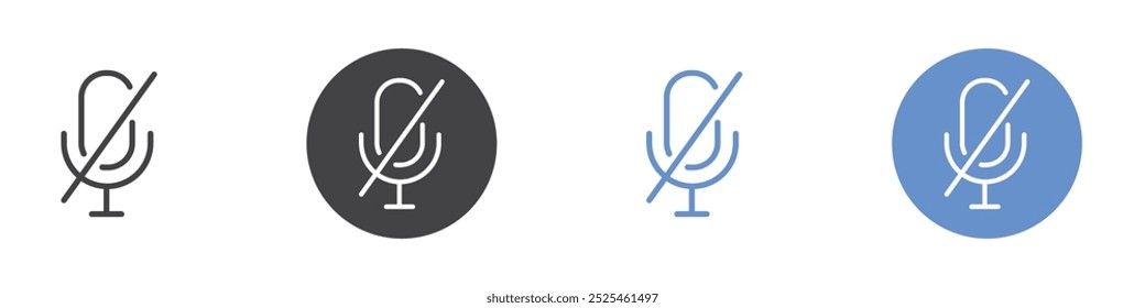 No microphone icon Thin outline art symbol