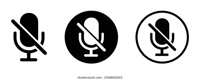 No microphone icon. Voice mute vector icons