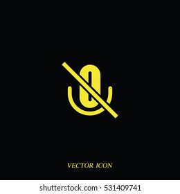 No microphone sign icon. Speaker symbol.