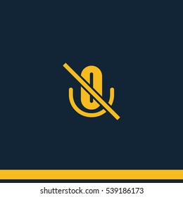 No microphone sign icon. Speaker symbol.