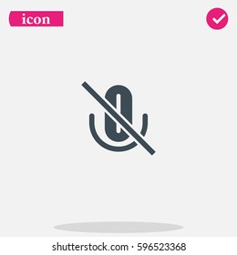 No microphone sign icon. Speaker symbol.