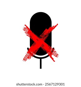 No Microphone sign icon vector template