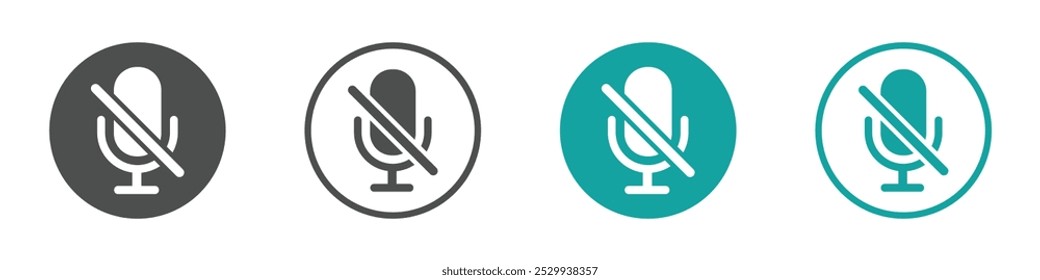 Keine Mikrofon-Vektorsymbole. Sprachstummschaltung für Vektorsymbole