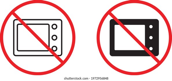 No microwave icon, vector illustration