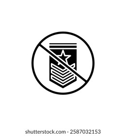 no military badge icon Simple thin line logo