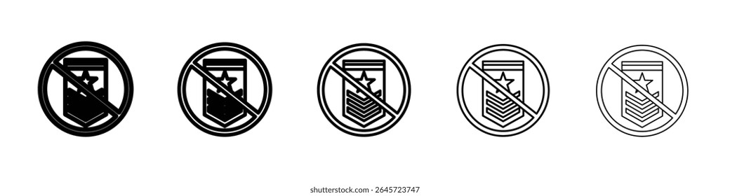 no military badge icon simple vector outline logo