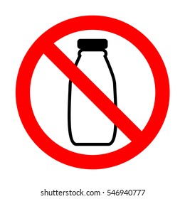 No Milk Bottle Sign. 