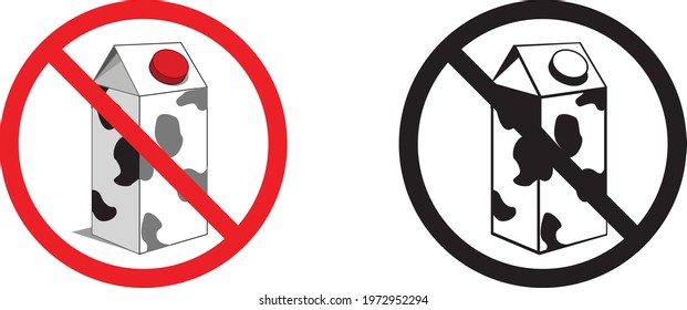 No Milk Icon , Vector Illustration