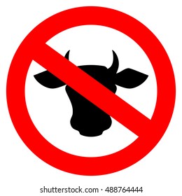 No milk and lactose sign isolated on white background