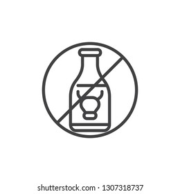 No milk, prohibition vector icon. filled flat sign for mobile concept and web design. Lactose free milk, allergen simple glyph icon. Symbol, logo illustration. Pixel perfect vector graphics