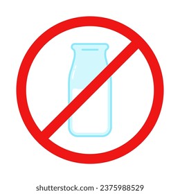 No Milk Sign on White Background