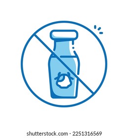 No milk vector icon blue outline style.Can be use for wedding invitation, card design and background design