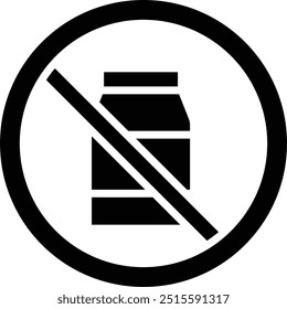 Sem ilustração de design de ícone de vetor de leite
