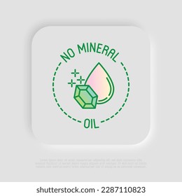 No mineral oil symbol for packaging. Modern vector illustration for beauty product.