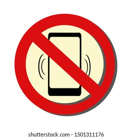 No mobil phone sign. Vector icon.