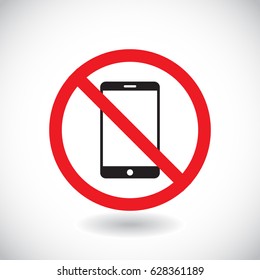 No mobile cell phone o smart phone  sign in white background. Vector illustration