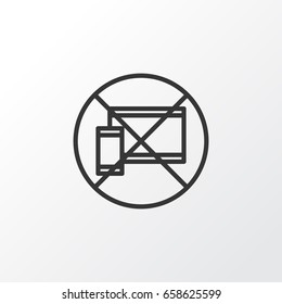 No Mobile Devices Icon Symbol. Premium Quality Isolated Forbidden Mobile Element In Trendy Style.