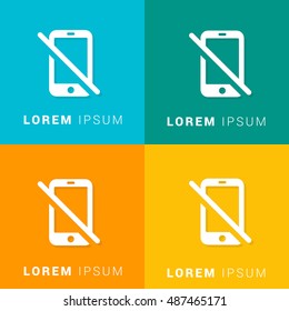 No Mobile Four Color Material Designed Icon / Logo