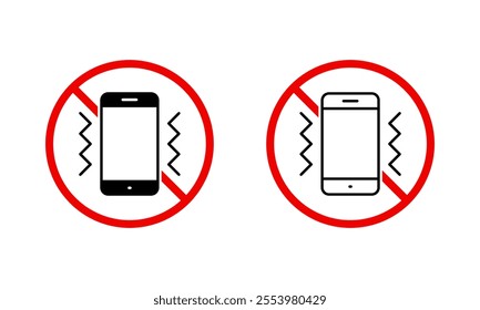 No mobile phone icon. Silent cellphone sign symbol