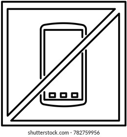 No mobile phone icon vector illustration isolated