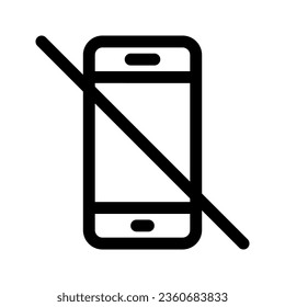 No mobile phone line icon. Vector graphics