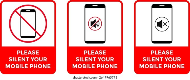 no mobile phone. please silent your mobile phone notice. Warning sign. no smartphone allowed icons. prohibited sign symbol
