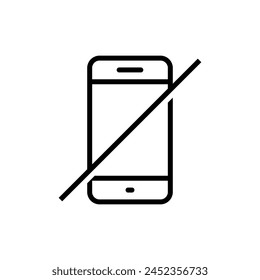 No mobile phone sign icon isolated on white background. Smartphone off symbol