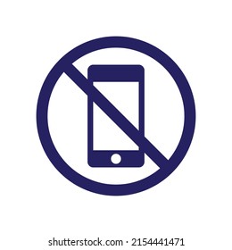 No mobile phone sign illustration, flat cartoon stop using cellphone zone sign. Vector stock illustration.
