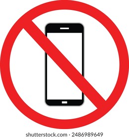 no mobile phone sign vector