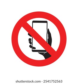 no mobile phone sign vector design isolated white background