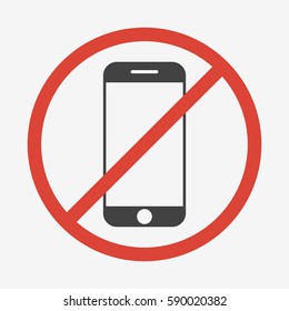 No mobile phone sign. Vector illustration.