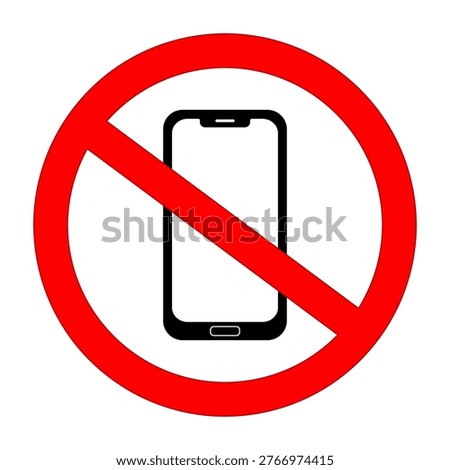 No mobile phone sign vector illustration warning icon