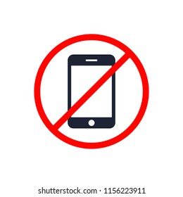 No Mobile phone signal forbidden sign, Vector isolated illustration.