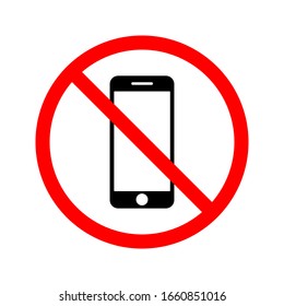 No Mobile Phones Icon On A White Background. Eps Vector 10