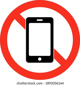 No Mobile Phones Prohibition Restriction Sign