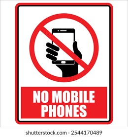 No Mobile Phones, sign vector