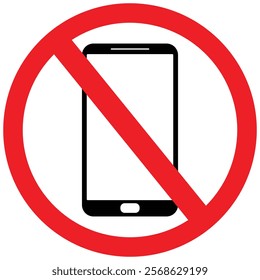 No mobile phones, smartphones, tablets allowed sign icon, no photography or video, prohibition sign in red color symbol. Crossed out circle illustration, no taking pictures or video graphic design.