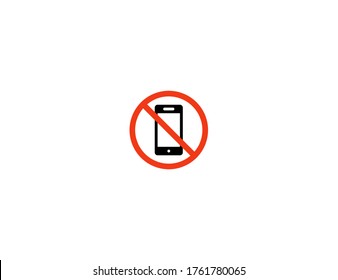 No Mobile Phones Vector Flat Icon. Isolated Do Not Using Mobile Phone Emoji Illustration Symbol
