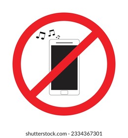 No mobile ringtone sign vector