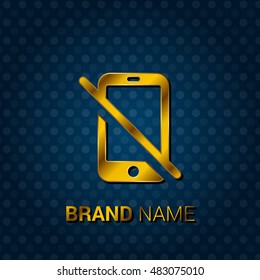 No Mobile Royal Golden & Blue Metallic Premium Corporate Logo / Icon