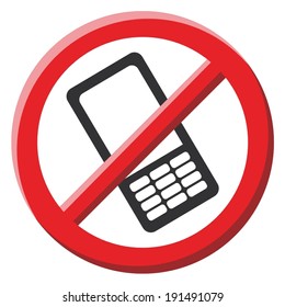 No mobile sign vector illustration