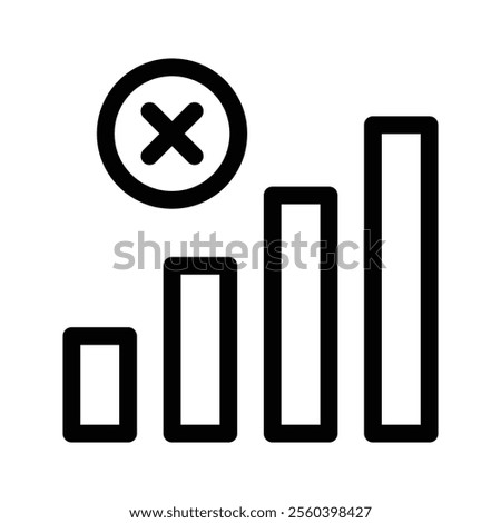 No mobile signals vector icon design in modern style, user interface