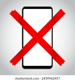 No mobile or smartphone - forbidden. 3D vector illustration. EPS10
