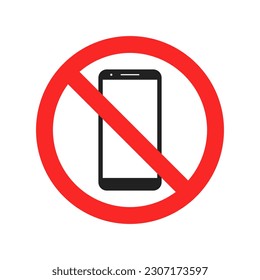 No Mobile Zone Phone Sign Icon Isolated Vector Illustration