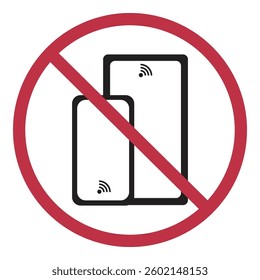 No Mobilephone Warning Sign for Public Sticker Warning Sign or Design Elements