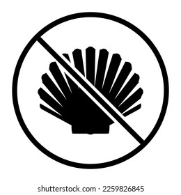 No mollusc icon: food, ingredients and allergens concept