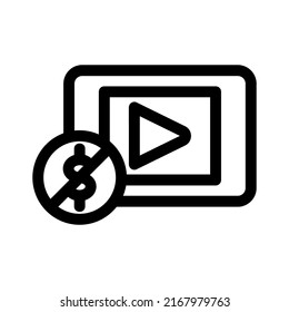 no monetization  icon or logo isolated sign symbol vector illustration - high quality black style vector icons
