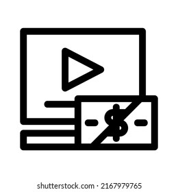 no monetization  icon or logo isolated sign symbol vector illustration - high quality black style vector icons
