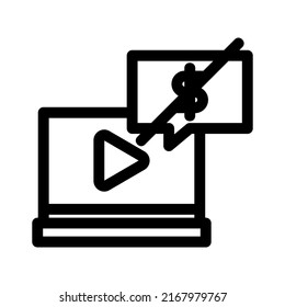 no monetization  icon or logo isolated sign symbol vector illustration - high quality black style vector icons
