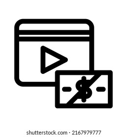 no monetization  icon or logo isolated sign symbol vector illustration - high quality black style vector icons
